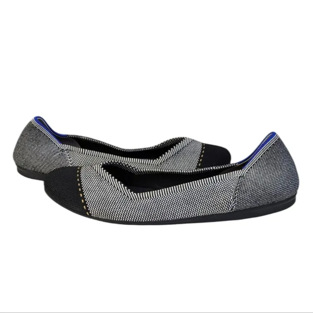 Rothy's The Flat Grey Mist Cap Toe EUC Size 7  S3546